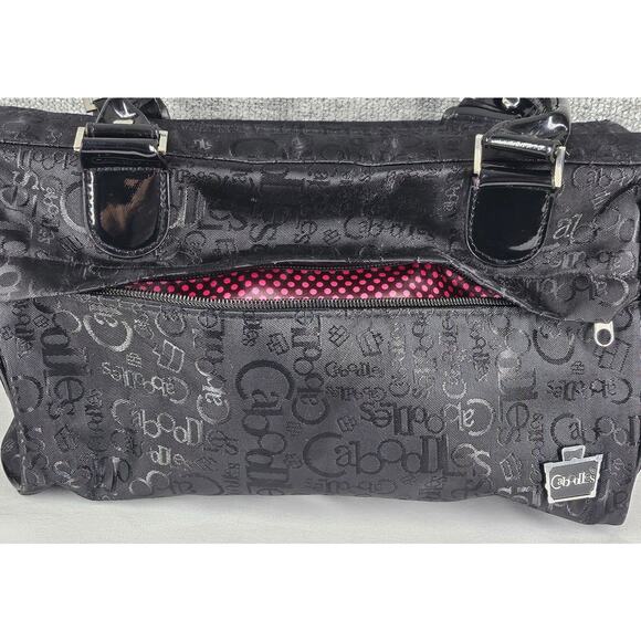 CABOODLES WOMEN BLACK FABRIC MAKEUP COSMETICS TOTE ZIPPER TRAVEL CASE - Picture 5 of 9